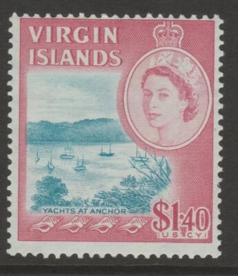 Virgin Is COMO NUEVO sg191 EII 1964 azul claro y rosa $1,40 Foto 1 de 2