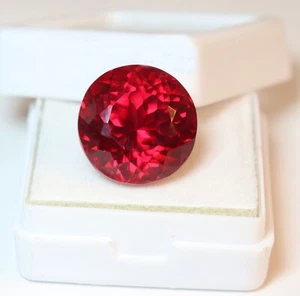Certified Natural Red Ruby 20.85Carat Round Cut Earth-Mined Unheated Gem 16mm - Picture 1 of 8