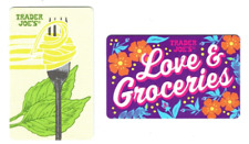 Trader Joe's Gift Card - LOT of 2 - Love & Groceries, Fettuccine - No Value