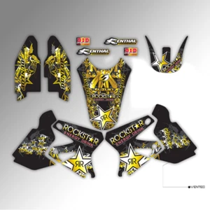 Suzuki DRZ 400SM 2005 - 2020 kit de pegatinas gráficas Rockstar: calcomanías negras/doradas - Imagen 1 de 1