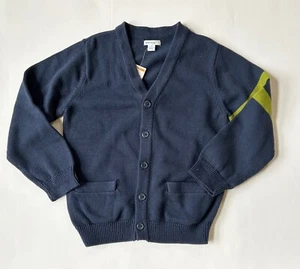 New green dog navy cardigan sweater boys size 7 - Picture 1 of 3