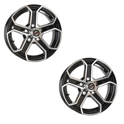 2-Pack 15x5 Trailer Wheel 5 lug Black Machined 5 Spoke Aluminum Trailer Rim - Bild 1 von 3