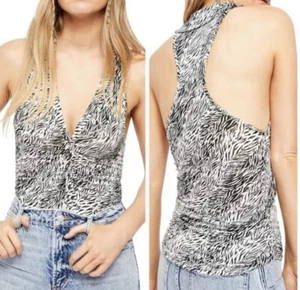 Free People Coco DAMEN SCHWARZ/WEISS ZEBRA PRINT RACERBACK TANK TOP GRÖSSE Large $ 58 - Bild 1 von 5