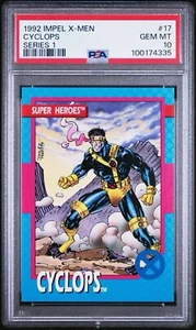 1992 92 IMPEL MARVEL X-MEN SERIE 1 #17 CICLOPS Jim Lee 🔥 💎 PSA 10 💎 🔥 - Foto 1 di 3