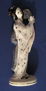 VINTAGE PORCELAIN JAPANESE GEISHA GIRL FIGURE, 9.5" TALL - Picture 1 of 8