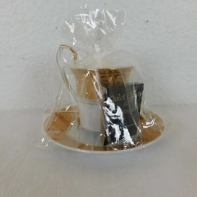 SET Demitasse Cup Saucer Quiet Lights Island Breeze Candle Spoon Matches SEALED - Image 1 of 4