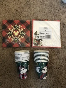 Disney Xmas Mickey  Paper Napkins & Paper Cups . NEW BX9 - Picture 1 of 4