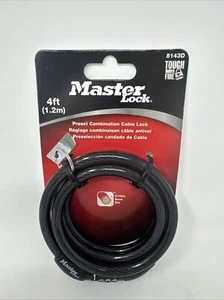 Bike Lock 4’ Master Lock 8143D Combination Bike Lock, 4 ft long, Black NEW - Picture 1 of 3