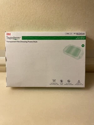 Marco de aderezo de película transparente 3M Tegaderm estilo 4"x4 3/4" #1626W caja 50 Foto 1 de 2