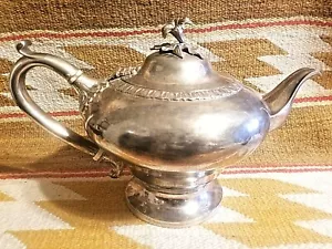 BEAUTIFUL BAILEY & KITCHEN 1830's COIN SILVER REPOUSSE FLOWER TOP TEA COFFEE POT - Picture 1 of 12