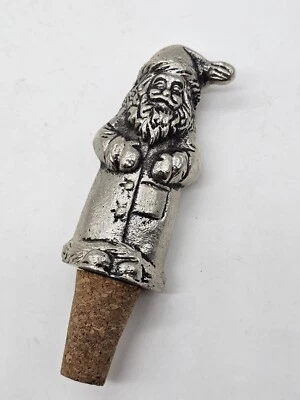 Tapón para adorno de vino botella de Santa Mud Pie Navidad vacaciones acero inoxidable corcho Foto 1 de 3