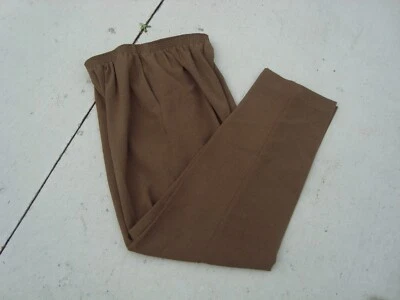Alfred Dunner Petite Pants Pull-on Elastic Waist Pockets Brown sz 8P - Image 1 of 4
