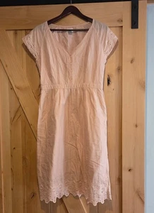 Old Navy Boho Midikleid bestickt Ösen Baumwolle Gr. M rosa Blushin up - Bild 1 von 16