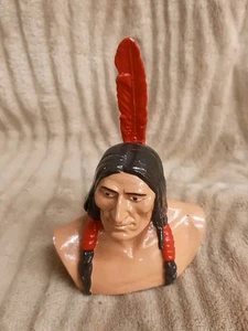 De colección 1947 Nativo Americano Tiza Pisapapeles Shawmut Banco Nacional Publicidad - Imagen 1 de 3
