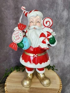 Peppermint Square Red Retro Santa Claus Christmas Candy Sweets Figurine 12.5" - Picture 1 of 9