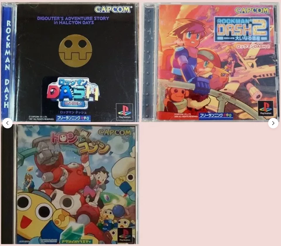 Rockman Dash 1 2 & The Misadventures of Tron Bonne Megaman Japan 3Games PS1 - Image 1 of 4