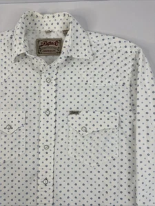 Rafter C Button Up Hemd Medium weiß Blumenmuster Perlen Druckknopftaschen Logo Herren - Bild 1 von 9