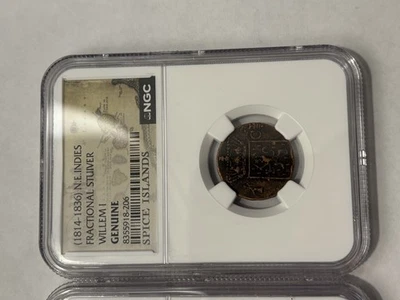 (1814 - 1836) N. E Indies Fractional Stuiver Willem 1 NGC Genuine - Image 1 of 2