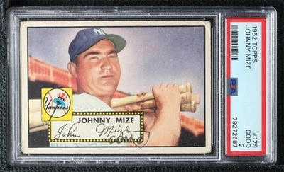 1952 Topps Johnny Mize #129 PSA 2 HOF - Image 1 of 2
