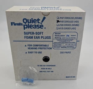 Flents Foam Ear Plugs 200 Pair Sleeping Snoring Loud Noise Traveling Work - USA - Picture 1 of 4