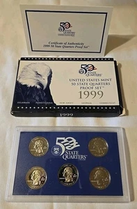 1999 UNITED STATES MINT 50 STATE QUARTERS PROOF SET -  COA and BOX - Picture 1 of 4