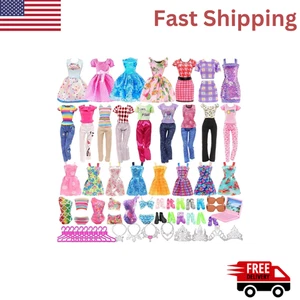 53 Teile Barbie Kleidung Puppe Mode Kleidung Outfits Verkleidung Kleid Schuhe Set - Bild 1 von 4