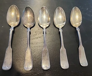  Triple Plate Silverplated Teaspoons Set of 5 Rogers Bros. Early! Spoons - Picture 1 of 15