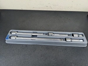 #bm185 Snap On Tools 1/2" Drive Chrome Wobble Knurled Extension Set 305ASXW - Picture 1 of 18