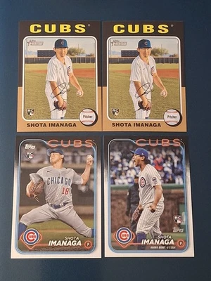 (4) Shota Imanaga 2024 Topps 新秀卡 #442 + Heritage #564 RC 芝加哥小熊队 — 第 1/2 张图片