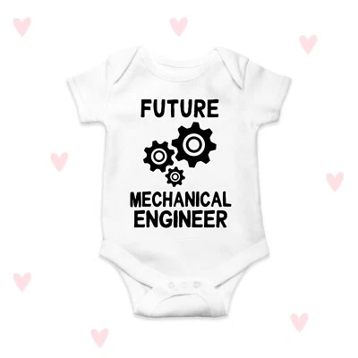 LOVE U LOTS GIFTS Mechanical Engineer Baby Grow Future Job Mini Me Daddy Mummy Newborn Gifts Cute
