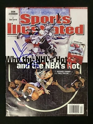 Henrik Lundqvist Signed Sports Illustrated 6/16/14 No Label Hockey NYR Auto JSA - Image 1 of 4