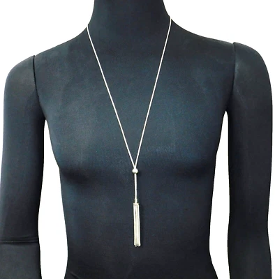 Collar Lariat Diseñador Chamilia Plata de Ley 925 30" Flecos Foto 1 de 4