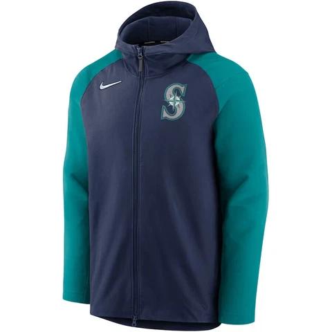 Seattle Mariners Nike Authentic Collection Performance Raglan Full Hoodie Cover