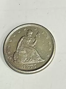 1875-S Twenty Cent Piece GEM HIGH GRADE BU ALMOST - Picture 1 of 2
