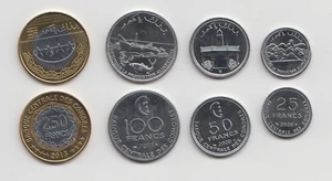Comoras: juego de monedas 25F, 50F, 100F y 250 francos 2020 -2013, como nuevas - Imagen 1 de 1