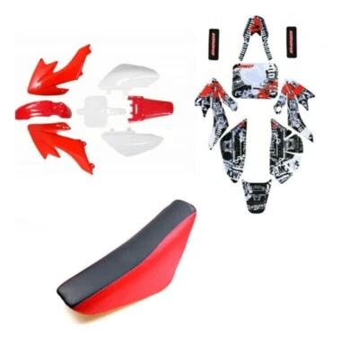 Kit de carrocería de plástico pegatina gráfica + asiento alto para CRF50 XR50 moto de cross Atomik Foto 1 de 4