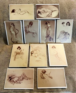 VTG French Parisian Negligees Postcards Reproductions Nude Reprints Set of 12 - Picture 1 of 21