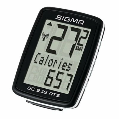 Sigma BC 9.16 ATS Wireless Bike Computer, Calories, Speed, Distance, Easy Mount - Image 1 of 4