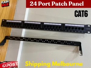 CAT6 Ethernet Patch Panel 24 Port 110 Krone IDC 19" Network 1U Rack RJ45 - Picture 1 of 7
