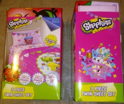 🍓 Juego completo de sábanas dobles de 3 piezas NiP Shopkins para niños, microfibra suave, nuevo Foto 1 de 2