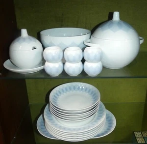Rosenthal Studio Line Service ESSgeschirr LOTUS blau Porzellan 6 Pers. 22tlg - Bild 1 von 12