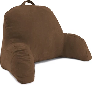 Deluxe Comfort Microsuede Bed Rest - Backrest Pillow with Arms - Bed Rest Pillow - Picture 1 of 5