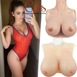 B-H Cup Realistic Breast Forms Silicone Fake Boobs For Crossdresser Drag Queen - Picture 1 of 26