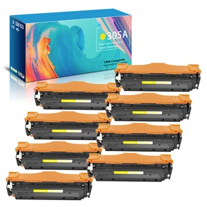 8PK Yellow Toner for HP 305A CE412A LaserJet Pro 300 color M351a MFP M375nw - Afbeelding 1 van 22