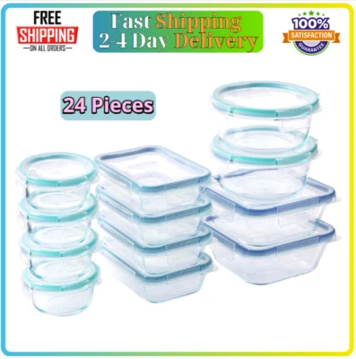 Juego de almacenamiento de vidrio Snapware 24 piezas - sin BPA, tapas de bloqueo, apto para microondas. Foto 1 de 4