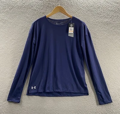 Camisa Under Armour Mujer Pequeña Azul Agujeros para Pulgar Gimnasio Correr Animal Estampado Espalda Foto 1 de 4