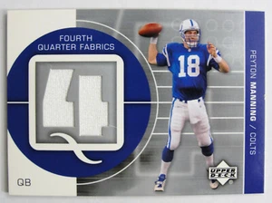 PEYTON MANNING ~ 2002 UPPER DECK FOURTH QUARTER GAME USED JERSEY CARD NFL - Picture 1 of 2