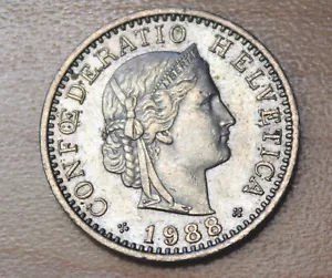 1988 Switzerland 20 Rappen - Picture 1 of 2