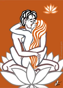 JACQUELINE DITT - Lotus Fl.Love - Mini ACEO ltd.Druck Grafik Miniatur ger.sign. - Bild 1 von 3