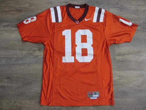 Virginia Tech Hokies Nike NCAA College Football Jersey #18 S Sewn Team Orange Cover